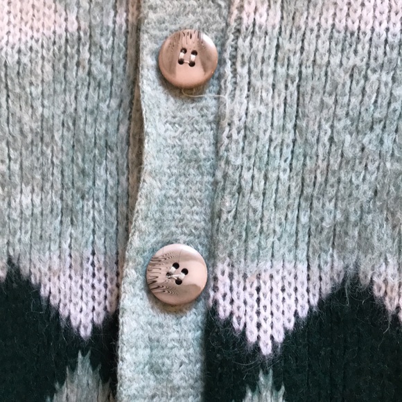 Vintage Cooper Cowl Neck Cardigan Wool Diamond Long Sleeve - Picture 5 of 6